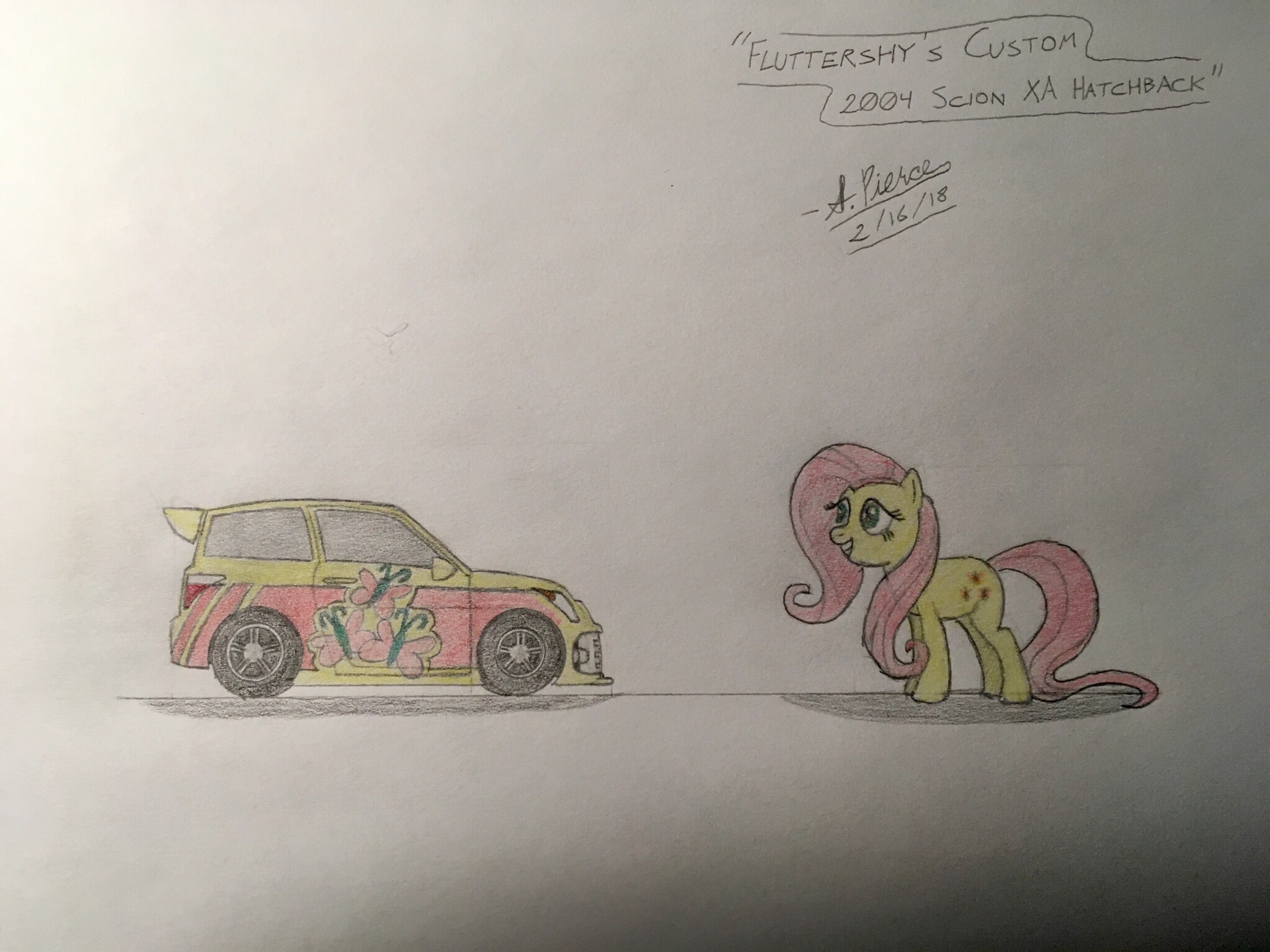 Fluttershy's custom 2004 Scion xA